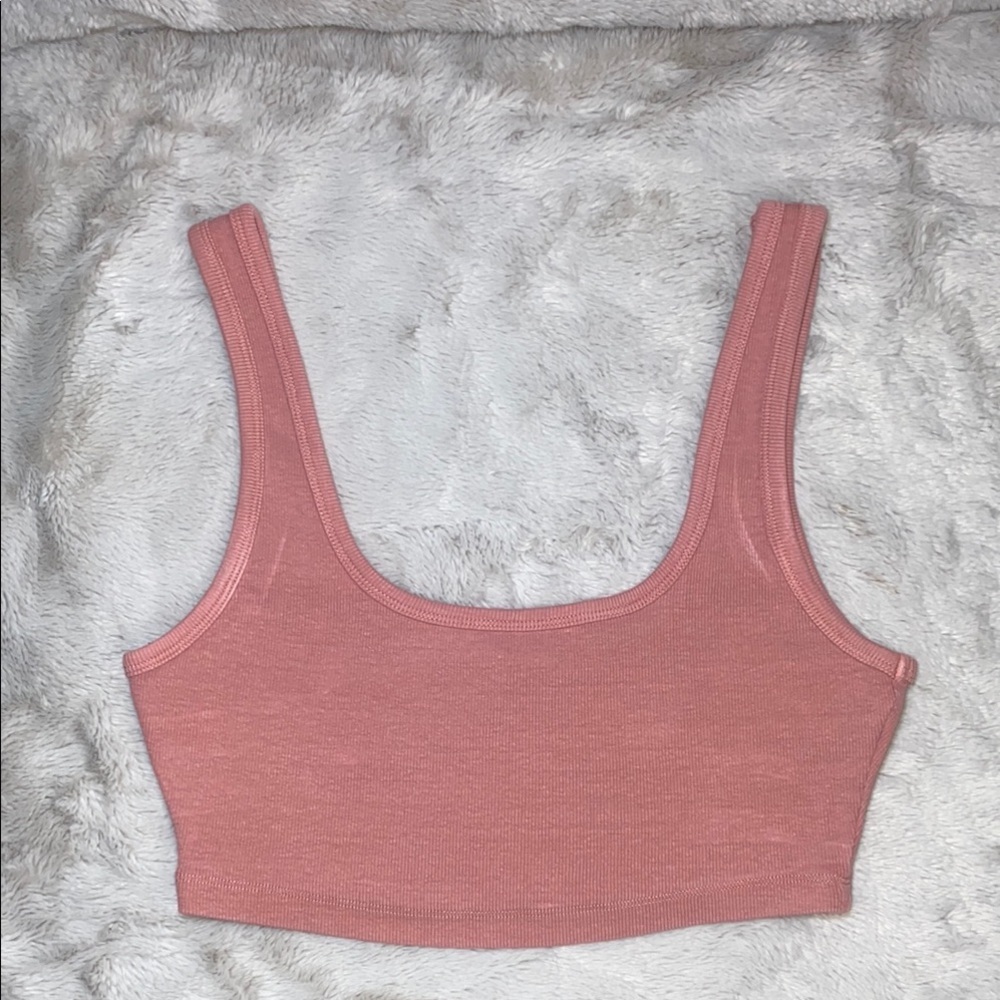 Zara Pink Fitted Sleeveless Crop Top